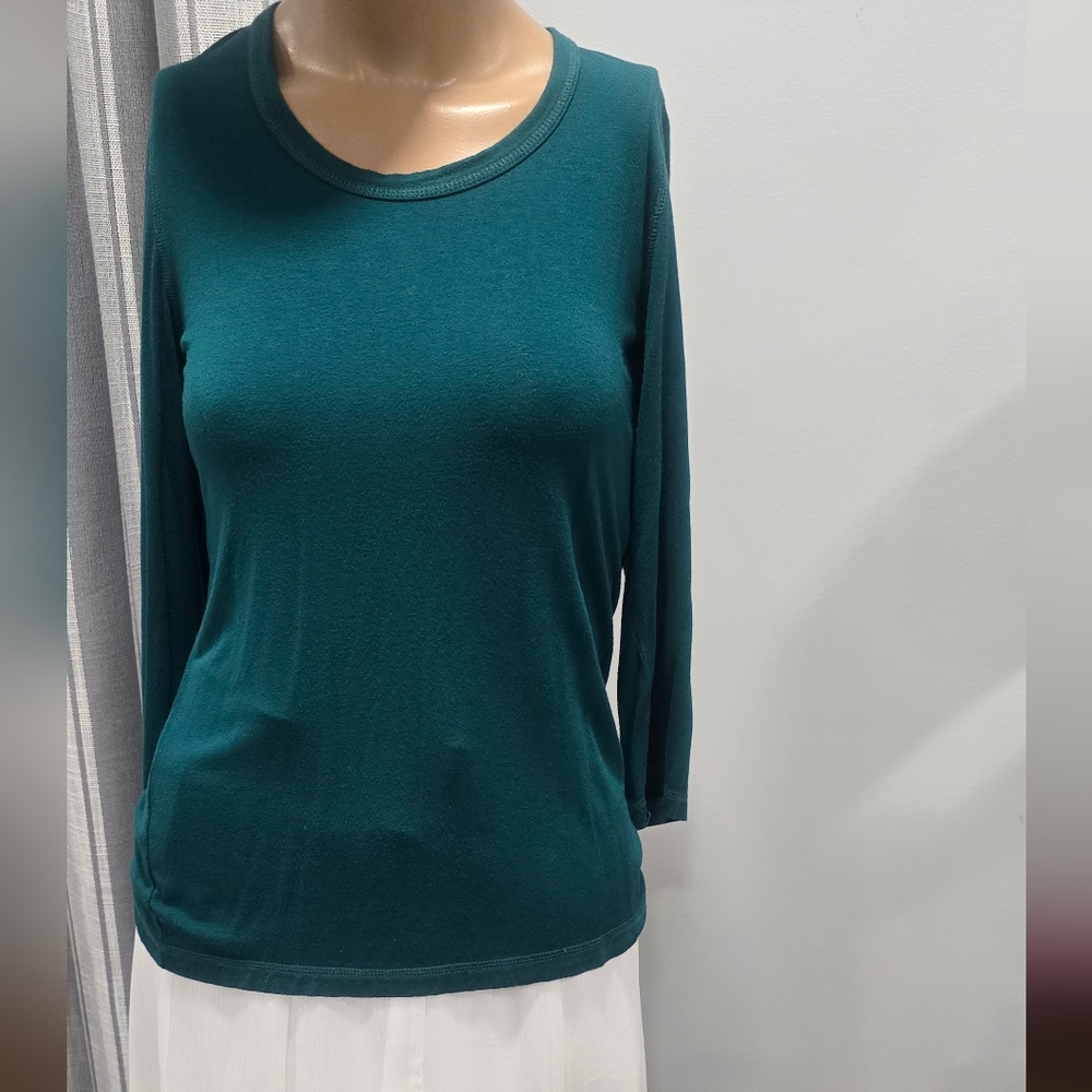 1012 Cupio Women’s Teal Tunic Pullover Style Long Sleeve Top Small